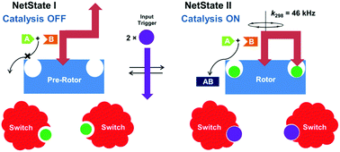 Graphical abstract: Catalytically active nanorotor reversibly self-assembled by chemical signaling within an eight-component network