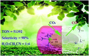 Graphical abstract: Highly efficient and selective visible-light driven CO2-to-CO conversion by a Co-based cryptate in H2O/CH3CN solution