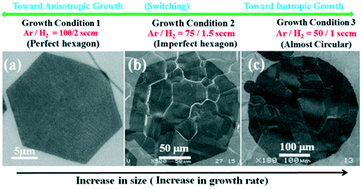 Graphical abstract: Switching isotropic and anisotropic graphene growth in a solid source CVD system