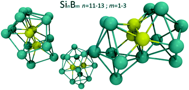 Graphical abstract: Ab initio study of medium sized boron-doped silicon clusters SinBm, n = 11–13, m = 1–3