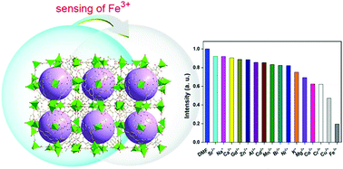 Graphical abstract: Highly selective sensing of Fe3+ by an anionic metal–organic framework containing uncoordinated nitrogen and carboxylate oxygen sites