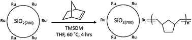 Graphical abstract: Activating Ru nanoparticles on oxide supports for ring-opening metathesis polymerization