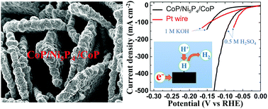Graphical abstract: Hierarchical CoP/Ni5P4/CoP microsheet arrays as a robust pH-universal electrocatalyst for efficient hydrogen generation