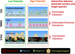 Graphical abstract: Energetically efficient electrochemically tunable affinity separation using multicomponent polymeric nanostructures for water treatment