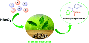 Graphical abstract: Direct synthesis of α-aminophosphonates from biomass resources catalyzed by HReO4