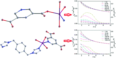 Graphical abstract: Fine-tuning the effects of auxiliary ligands on two trigonal-bipyramid cobalt(ii) complexes exhibiting field-induced slow magnetic relaxation