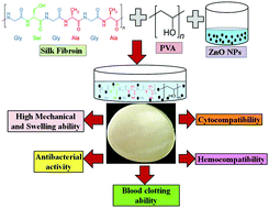 Graphical abstract: ZnO nanoparticle-embedded silk fibroin–polyvinyl alcohol composite film: a potential dressing material for infected wounds