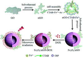 Graphical abstract: Preparation of a microwave-responsive hollow-mesoporous Fe3O4/nGO composite for on-demand controllable drug release