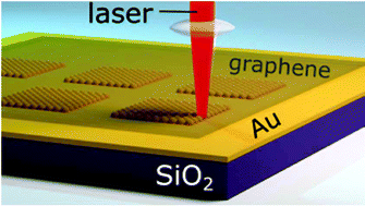 Graphical abstract: Dynamic strain in gold nanoparticle supported graphene induced by focused laser irradiation