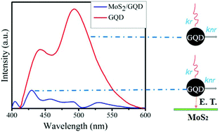 Graphical abstract: Resonant energy transfer in a van der Waals stacked MoS2 – functionalized graphene quantum dot composite with ab initio validation