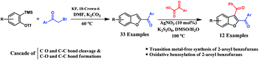 Graphical abstract: 2,3-Diaroyl benzofurans from arynes: sequential synthesis of 2-aroyl benzofurans followed by benzoylation
