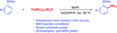 Graphical abstract: Regioselective nitration of anilines with Fe(NO3)3·9H2O as a promoter and a nitro source