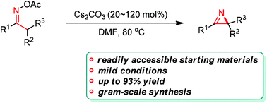 Graphical abstract: Modular 2,3-diaryl-2H-azirine synthesis from ketoxime acetates via Cs2CO3-mediated cyclization