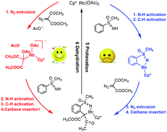 Graphical abstract: Theoretical insight into the mechanism, regioselectivity, and substituent group effect of Rh-catalyzed synthesis of 1,2-benzothiazines from NH-sulfoximines and diazo compounds