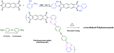 Graphical abstract: Direct synthesis of poly(benzoxazine imide) from an ortho-benzoxazine: its thermal conversion to highly cross-linked polybenzoxazole and blending with poly(4-vinylphenol)