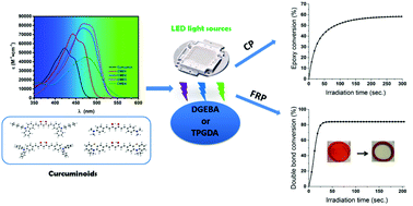 Graphical abstract: Facilely prepared blue-green light sensitive curcuminoids with excellent bleaching properties as high performance photosensitizers in cationic and free radical photopolymerization