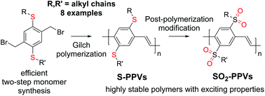 Graphical abstract: Thioalkyl- and sulfone-substituted poly(p-phenylene vinylene)s