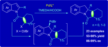 Graphical abstract: Palladium-catalyzed asymmetric dearomative alkenylation of indoles through a reductive-Heck reaction