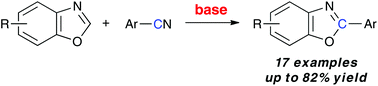 Graphical abstract: Transition-metal-free arylation of benzoxazoles with aryl nitriles