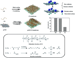 Graphical abstract: Partially reduced graphene oxide and chitosan nanohybrid membranes for selective retention of divalent cations