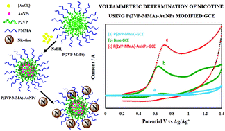 Graphical abstract: Enhanced electrochemical response of a modified glassy carbon electrode by poly(2-vinlypyridine-b-methyl methacrylate) conjugated gold nanoparticles for detection of nicotine