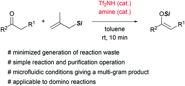 Graphical abstract: Silyl enol etherification by a Tf2NH/amine co-catalytic system for minimizing hazardous waste generation