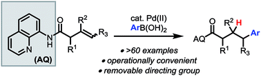 Graphical abstract: Palladium(ii)-catalyzed γ-selective hydroarylation of alkenyl carbonyl compounds with arylboronic acids