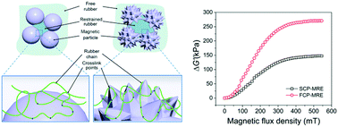 Graphical abstract: Improved tunable range of the field-induced storage modulus by using flower-like particles as the active phase of magnetorheological elastomers