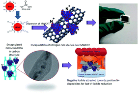 Graphical abstract: An evidence for an organic N-doped multiwall carbon nanotube heterostructure and its superior electrocatalytic properties for promising dye-sensitized solar cells