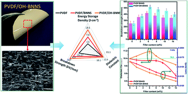 Graphical abstract: Largely enhanced energy storage density of poly(vinylidene fluoride) nanocomposites based on surface hydroxylation of boron nitride nanosheets