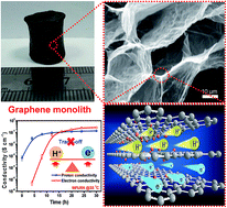 Graphical abstract: Phosphorylated graphene monoliths with high mixed proton/electron conductivity