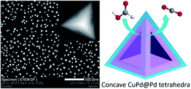 Graphical abstract: Core–shell CuPd@Pd tetrahedra with concave structures and Pd-enriched surface boost formic acid oxidation
