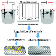 Graphical abstract: Regulation of radicals from electrochemical exfoliation of a double-graphite electrode to fabricate high-quality graphene
