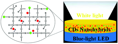 Graphical abstract: Highly efficient carbon dots and their nanohybrids for trichromatic white LEDs