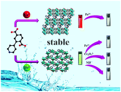 Graphical abstract: Stable Ln-MOFs as multi-responsive photoluminescence sensors for the sensitive sensing of Fe3+, Cr2O72−, and nitrofuran