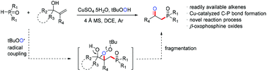 Graphical abstract: A copper-catalyzed radical coupling/fragmentation reaction: efficient access to β-oxophosphine oxides