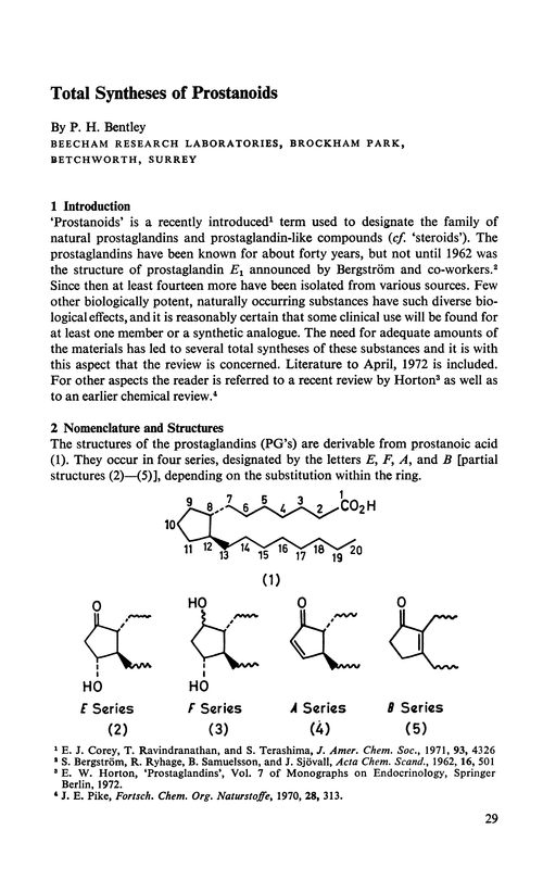 Total syntheses of prostanoids