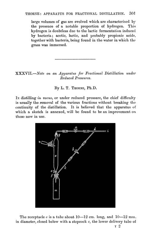 XXXVII.—Note on an apparatus for fractional distillation under reduced pressures