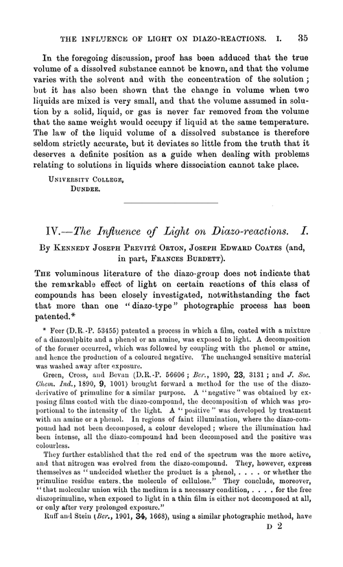 IV.—The influence of light on diazo-reactions. I