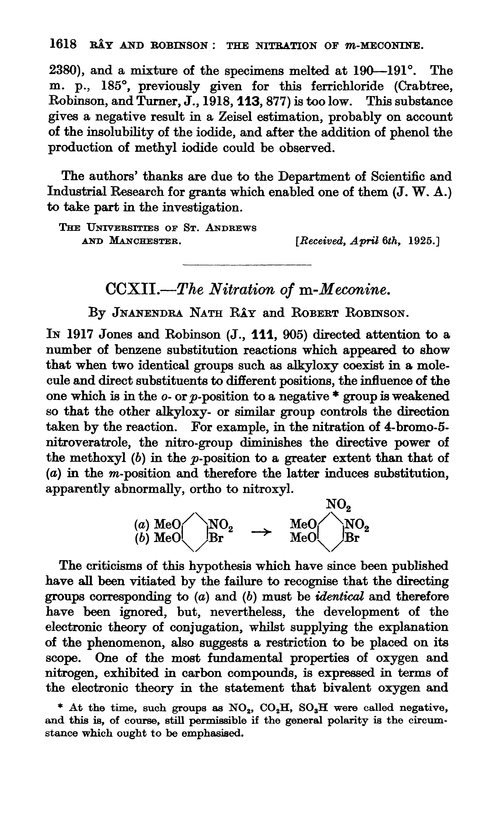 CCXII.—The nitration of m-meconine