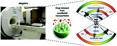 Graphical abstract: Magnetic resonance imaging of high-intensity focused ultrasound-stimulated drug release from a self-reporting core@shell nanoparticle platform