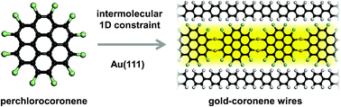 Graphical abstract: On-surface synthesis of gold–coronene molecular wires