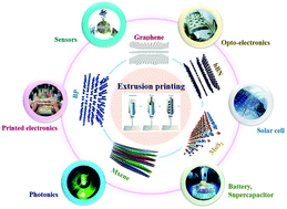 Graphical abstract: Functional inks and extrusion-based 3D printing of 2D materials: a review of current research and applications