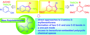 Graphical abstract: One-pot access to 2-amino-3-arylbenzofurans: direct entry to polyheterocyclic chemical space