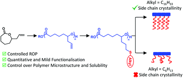 Graphical abstract: Controlling the crystallinity and solubility of functional PCL with efficient post-polymerisation modification