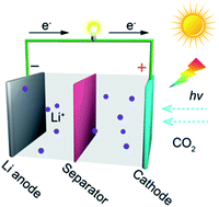Graphical abstract: In situ fabricated photo-electro-catalytic hybrid cathode for light-assisted lithium–CO2 batteries