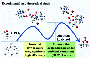Graphical abstract: Efficient synthesis of cyclic carbonates from CO2 under ambient conditions over Zn(betaine)2Br2: experimental and theoretical studies