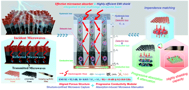 Graphical abstract: Integration of efficient microwave absorption and shielding in a multistage composite foam with progressive conductivity modular design