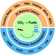 Graphical abstract: Two-dimensional materials for electrochemical CO2 reduction: materials, in situ/operando characterizations, and perspective
