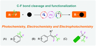 Graphical abstract: Photochemical and electrochemical strategies in C–F bond activation and functionalization